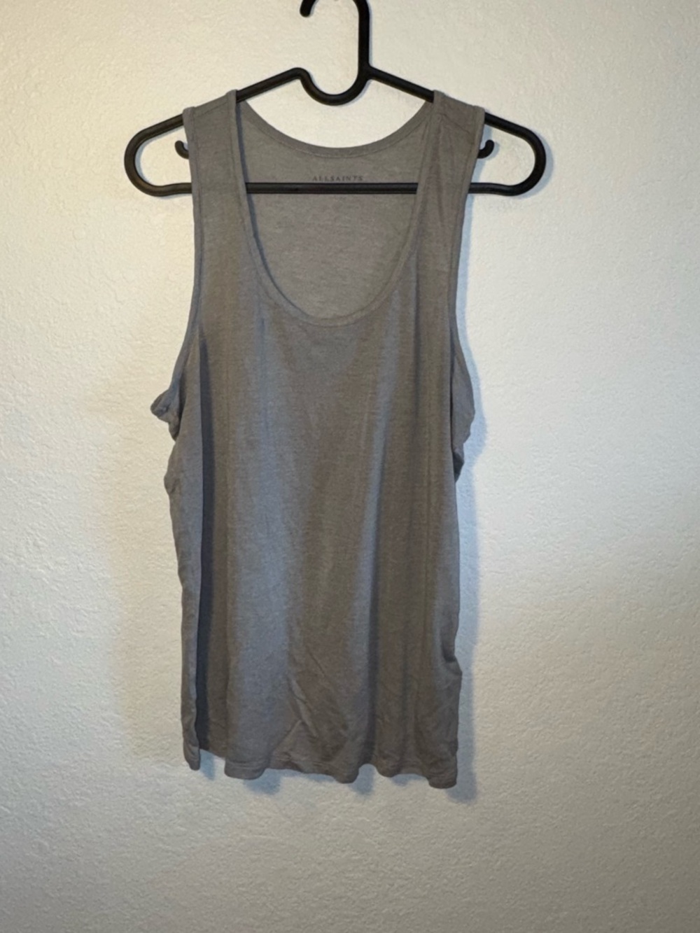 ALLSAINTS Gray Modal & Silk Scoop Neck Grunge Casual Tank Top Size M